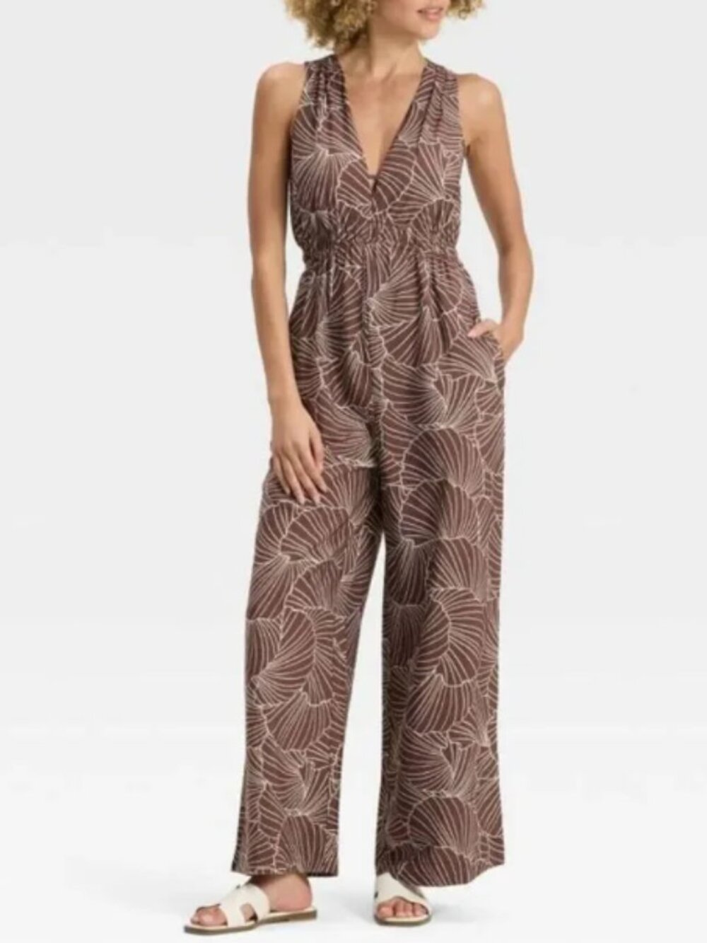 A New Day Women's Jumpsuit Brown Shell